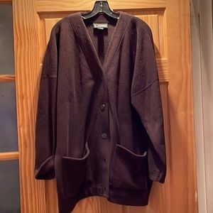 Woman’s Ellen Tracy Company Brown Sweater Coat. Size 1X